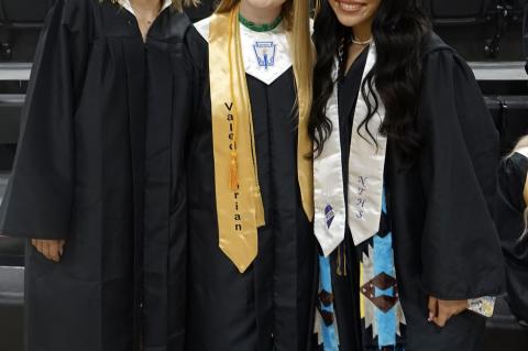 Lilly Matthews, Kamlyn Cundiff and Julie Johnson ended their high school career at commencement last Friday