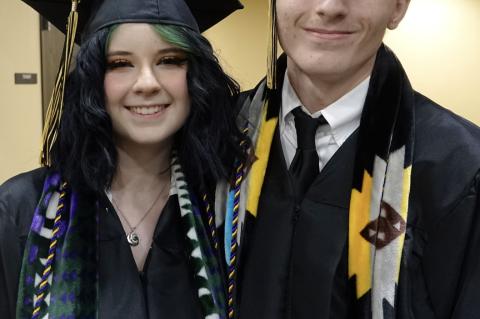 Makayla Brogdon and her brother Matthew at Graduation last Friday.