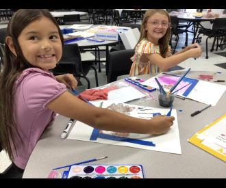 Allen 3rd and 4th Grade working on Mural for the Park thanks to Grant